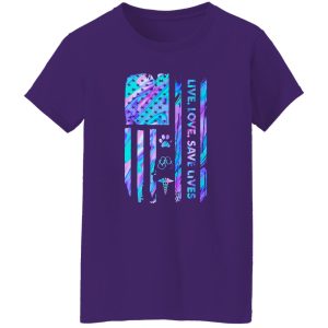 Nurse Live Love Save Lives American Flag Shirt