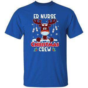 Red Plaid Reindeer Er Nurse Christmas Crew Emergency Room Icu Nursing Squad Shirt