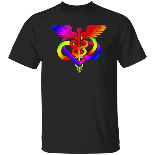 Rainbow Nurse Symbol and Infinity Sign Shirt