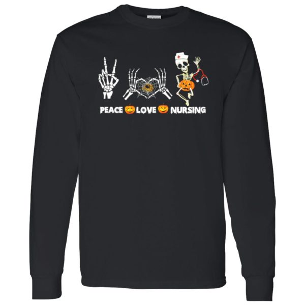 Peace Love Nursing Skeleton Gifts for Nurse for Halloween Shirt