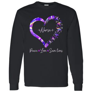 Peace Sign EMT Nurse Peace Love Save Lives Shirt