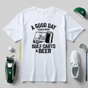 A Good Day Starts With Golf Carts And Beer Shirt