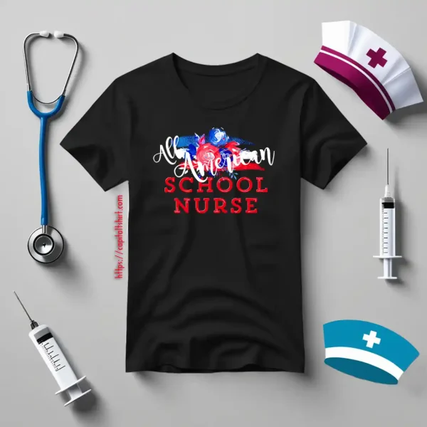 All American School Nurse Patriotic Shirt