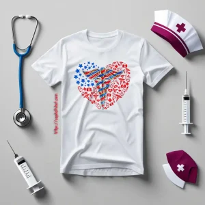 American Flag Cedeceus Nurse Medical Leopard For 4th Of July Shirt