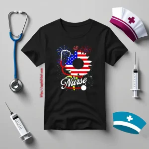 American Nurse Firework Daisy Stethoscope Shirt, Nurse Shirt