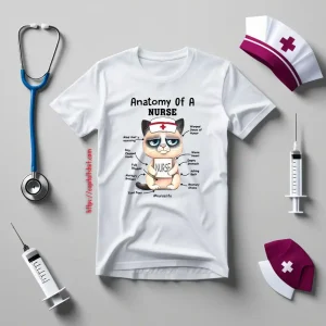 Anatomy Of A Nurse Cat Nurse Nurse Life Funny Gifts For Nurse Shirt