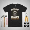 Awesome Dads Have Tattoos And Beards Skull Shirt