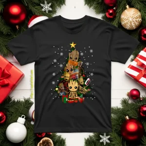 Baby Groot Guardians Of The Galaxy Christmas Tree Shirt