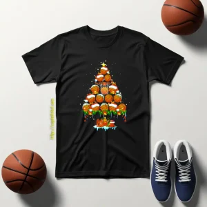 Basketball Christmas Tree Christmas Gift For Basketball Lover Shirt