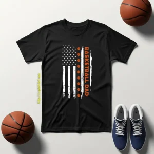 Basketball Dad Shirt, Basketball Dad American Flag V2 Shirt