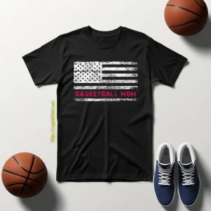 Basketball Mom Shirt, Basketball Mom American Flag Shirt