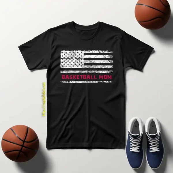 Basketball Mom Shirt, Basketball Mom American Flag Shirt