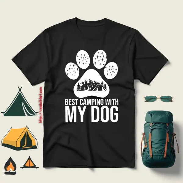 Best Camping With My Dog For Camp Lover Shirt