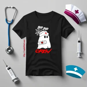 Boo Boo Crew Nurse Ghost Funny Halloween Costume Gift Shirt