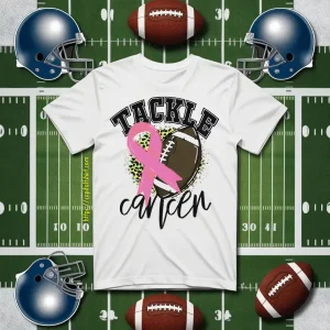 Breast Cancer Warrior Football Shirt, Tackle Cancer Leopard Shirt