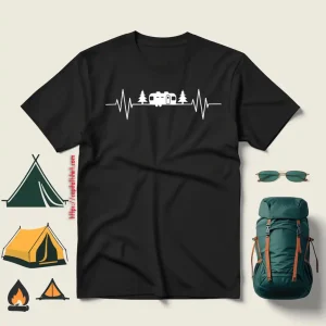 Camping Car Heartbeat For Camp Lover Shirt