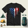 Camping Cars American Flag Heart For Camp Lover Shirt