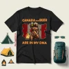 Canada And Beer Are In My DNA Funny Bear With Beer Canadian Flag And Shirt