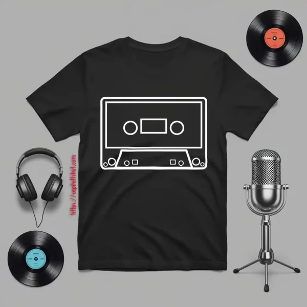 Cassette Tape Old Skool Retro Cult Music Mens Loose Fit Shirt