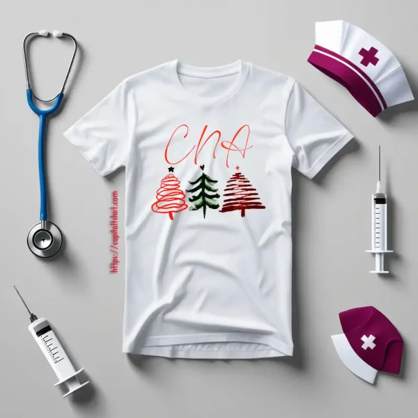 Certified Nursing Assistant Christmas Shirt, CNA Xmas Trees Shirt