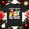 Clucking Through The Snow Funny Christmas Chicken Shirt