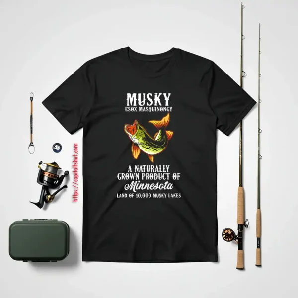 Cool Fishing Shirt, Mushky Fishing Funny Fisher Fish Lover Minnesota Fishes Shirt