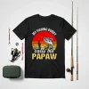 Cool Fishing Shirt, Vintage My Fishing Buddy Calls Me Papaw Family Fathers Day Shirt