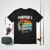 Cool Fishing Shirt, Vintage Pawpaw’s Fishing Buddy Kids Funny Retro Sunset Shirt