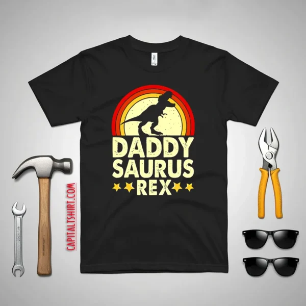 Daddy Saurus Rex Dinosaur Vintage Father’s Day Shirt