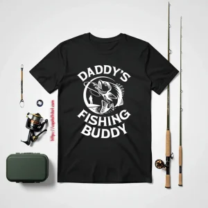 Daddy’s Fishing Buddy Young Fishing Man Gift For Boys Kids Shirt