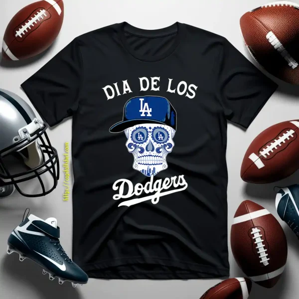 Dia De Los Los Angeles Dodgers Sugar Skull Shirt