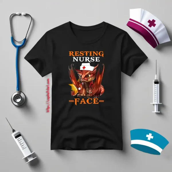 Dragon Resting Nurse Face Gift For Nurse Shirt