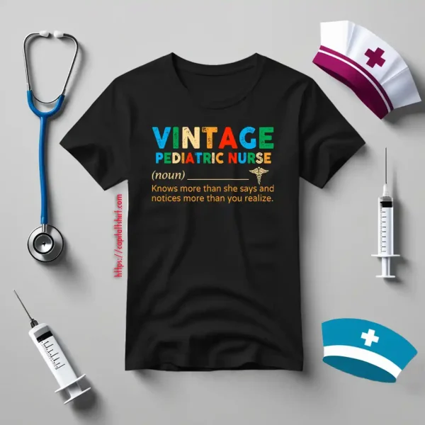 EMT Vintage Pediatric Nurse Knows More Than She Says And Notices More Than You Realize Shirt