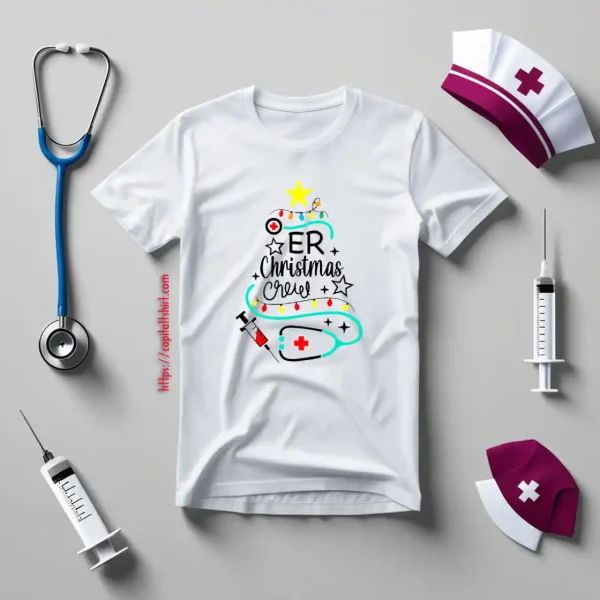 ER Nurse Christmas Shirt, ER Christmas Crew Shirt