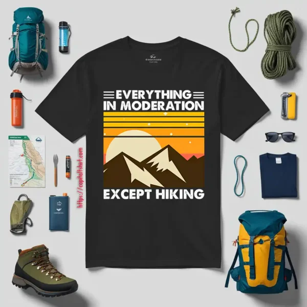 Everything In Moderation Except Hiking Vintage For Hiking Lover Shirt