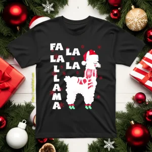 Fa La La La Llama Cute Llama Funny Christmas Shirt