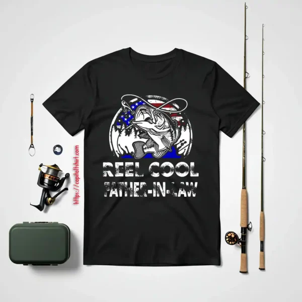 Fathers Day Gift Tee Reel Cool Father In Law Fishing Shirt