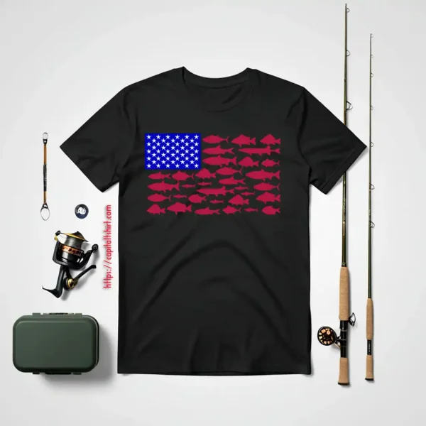 Fish American Flag Fishing 4th Of July Men Women Merica Usa Shirt