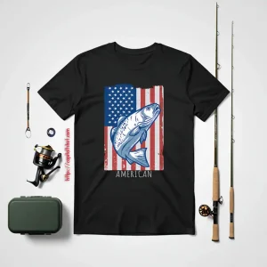 Fish Shirt, United States Of America Us Flag Fish Graphic Usa Shirt