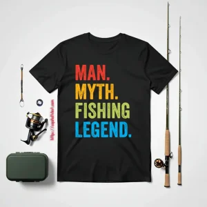 Fisherman Funny Man Myth Fishing Legend Vintage Shirt