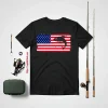 Fishing American Flag Fisherman Fish Patriotic Day 4th July Shirt