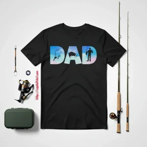 Fishing Dad Shirt, Dad Fishing Rod Fish Fisherman Shirt