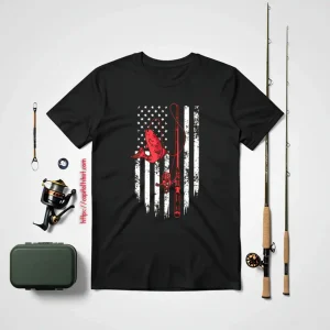 Fishing Lover Shirt, American Flag Fishing Shirt