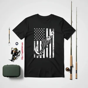 Fishing Shirt, Fish American Flag Shirt