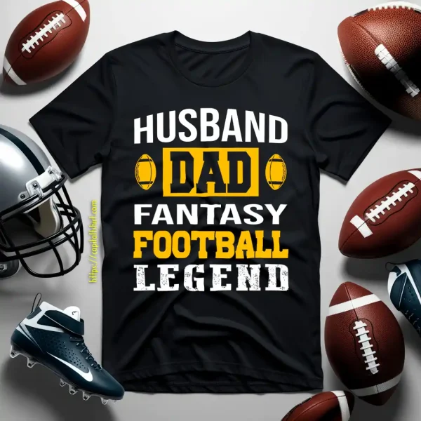 Football Dad Shirt, Husband Dad Fantasy Football Legend Shirt