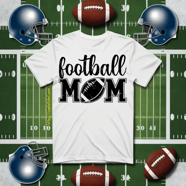 Football Mom Shirt, Football Mom Football Ball Shirt