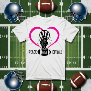 Football Mom Shirt, Peace Love Football Shirt