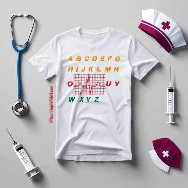 Funny Alphabet Heartbeat Gifts For Nurse V2 Shirt