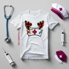 Funny Christmas Nurse Shirt, Nurse Hat With Reindeer Horns Shirt