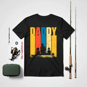 Funny Fishing Daddy Reel Cool Fisherman Vintgae Father’s Day Shirt